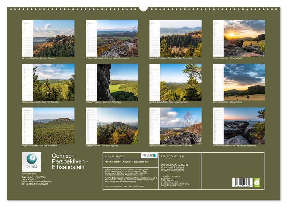 Gohrisch Perspektiven - Elbsandstein (CALVENDO Wandkalender 2026)