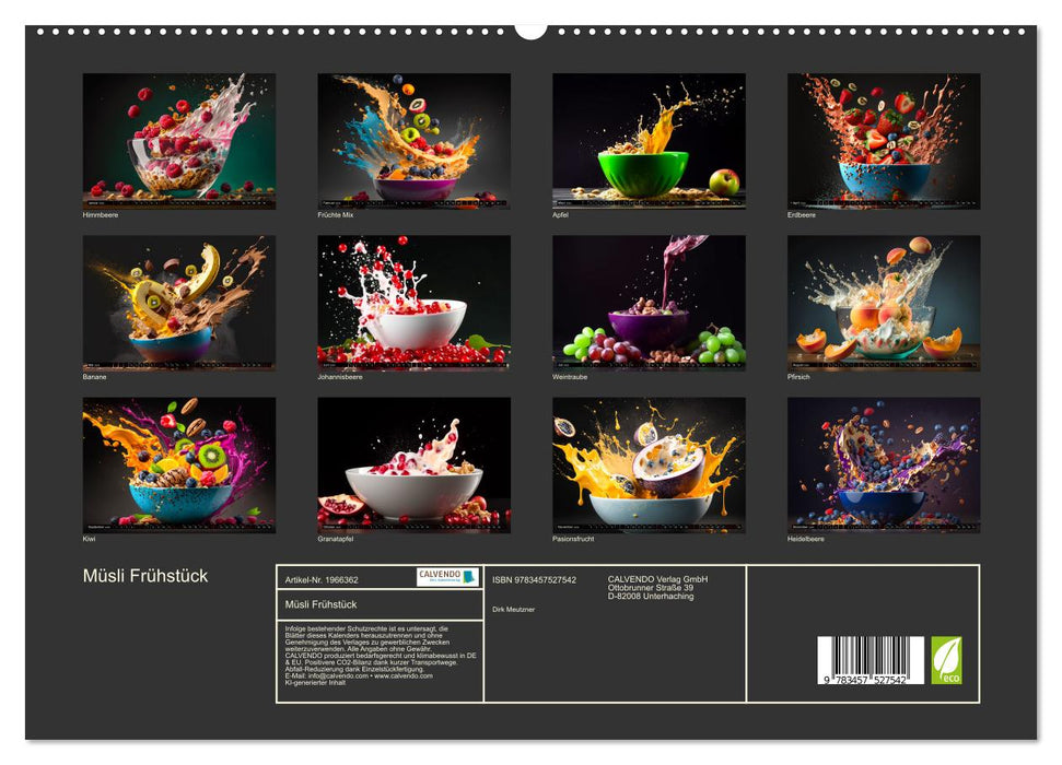 Müsli Frühstück (CALVENDO Premium Wandkalender 2026)