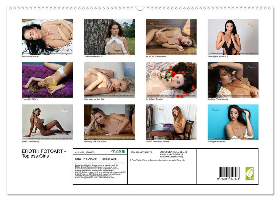EROTIK FOTOART - Topless Girls (CALVENDO Premium Wandkalender 2026)