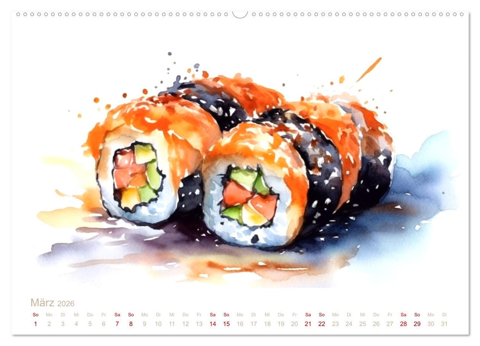 FAST FOOD AQUARELLE (CALVENDO Premium Wandkalender 2026)
