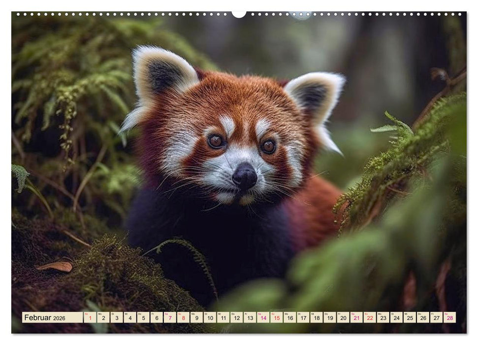 Roter Panda - gefährdeter Katzenbär (CALVENDO Wandkalender 2026)