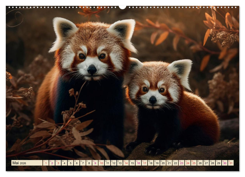Roter Panda - gefährdeter Katzenbär (CALVENDO Wandkalender 2026)