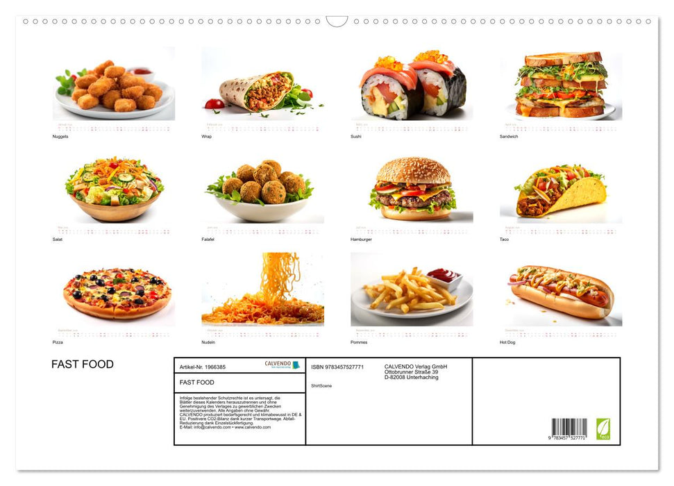FAST FOOD (CALVENDO Wandkalender 2026)
