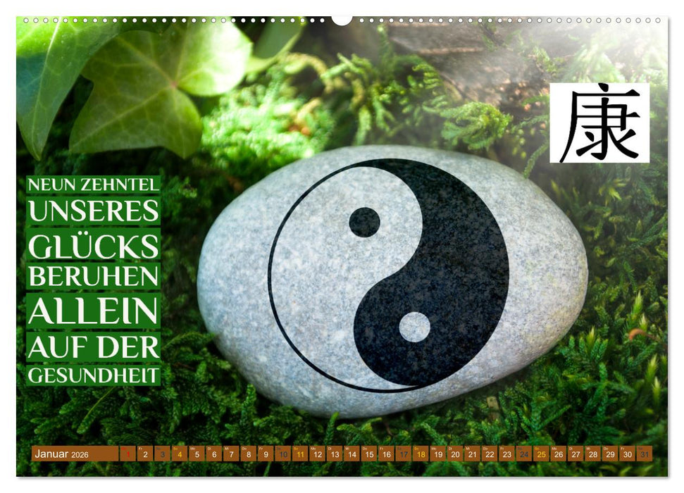 Achtsamkeit Gesundheit mit coolen Sprüchen zum Wohlbefinden (CALVENDO Wandkalender 2026)
