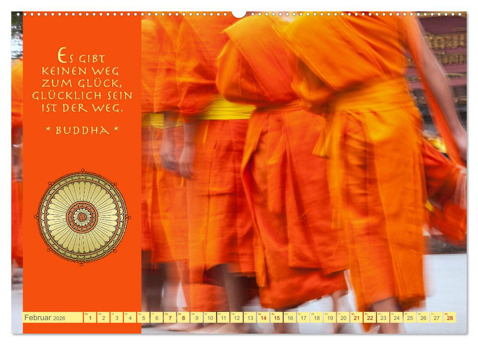 Buddhas Zitate Wege zur Erleuchtung (CALVENDO Premium Wandkalender 2026)