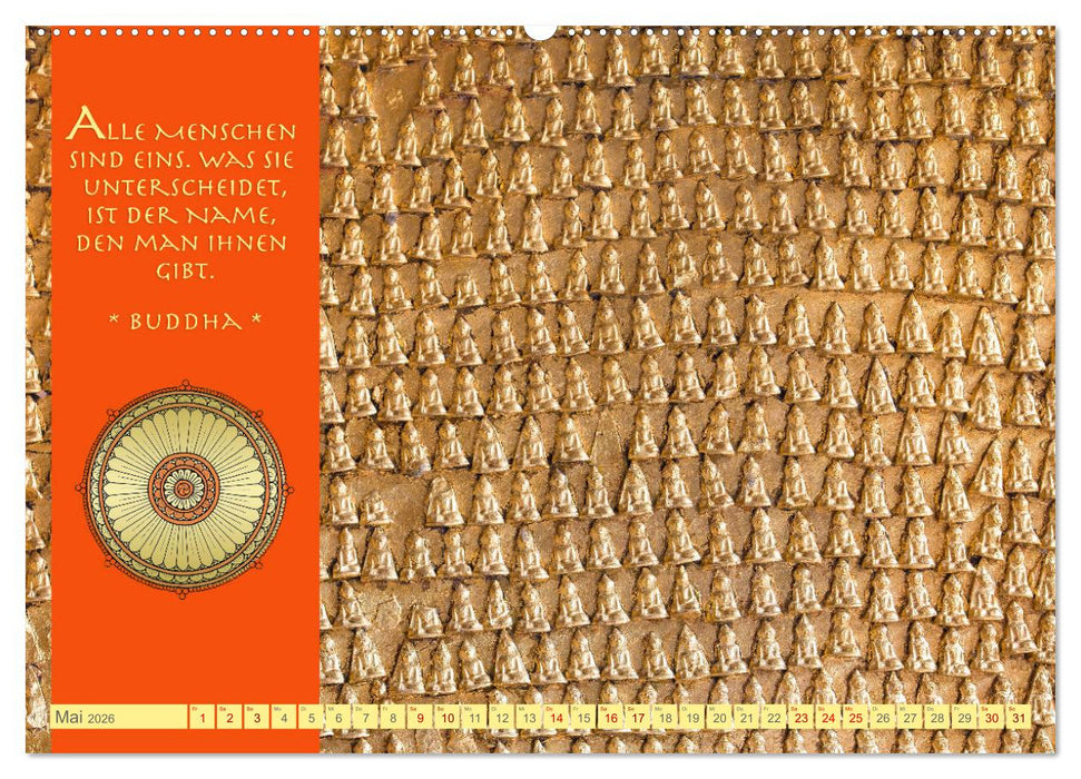 Buddhas Zitate Wege zur Erleuchtung (CALVENDO Premium Wandkalender 2026)