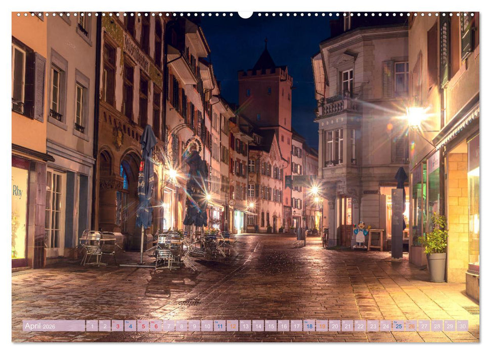 Rheinfelden bei Nacht (CALVENDO Premium Wandkalender 2026)