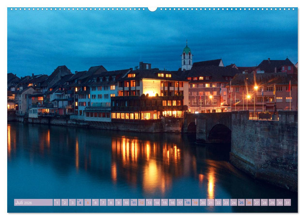 Rheinfelden bei Nacht (CALVENDO Premium Wandkalender 2026)