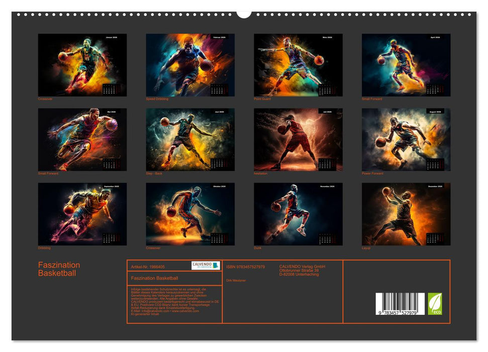 Faszination Basketball (CALVENDO Premium Wandkalender 2026)