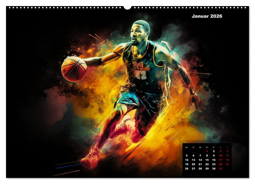 Faszination Basketball (CALVENDO Premium Wandkalender 2026)