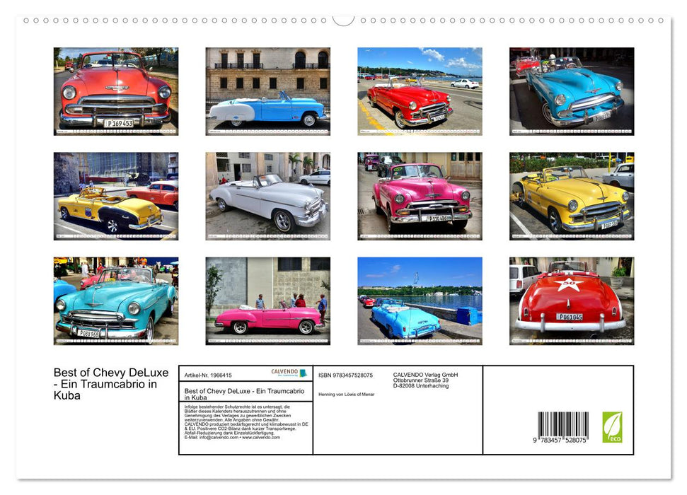 Best of Chevy DeLuxe - Ein Traumcabrio in Kuba (CALVENDO Premium Wandkalender 2026)