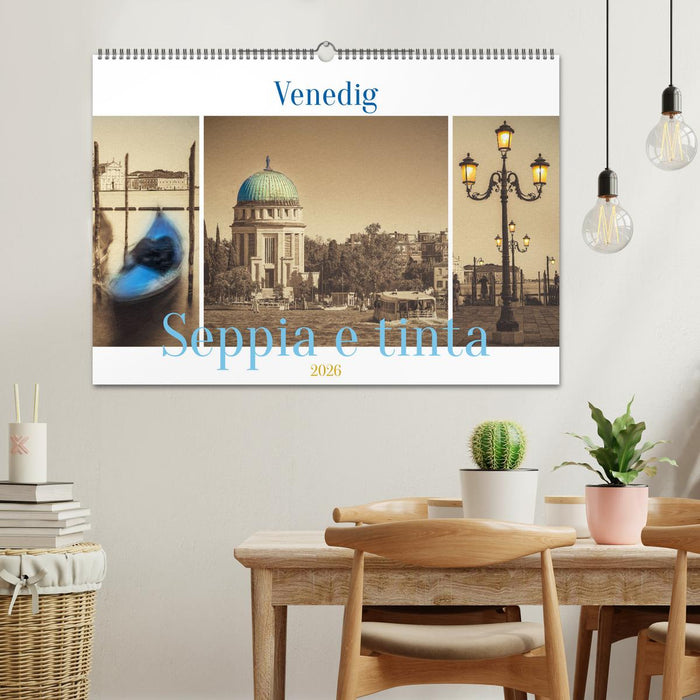 Venedig Seppia e tinta (CALVENDO Wandkalender 2026)