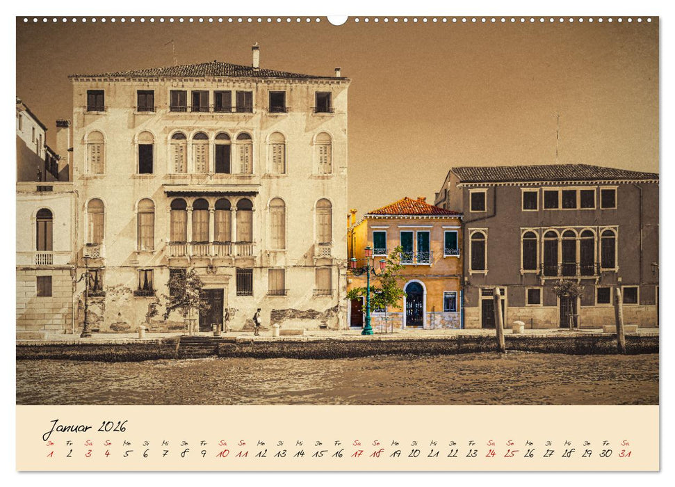 Venedig Seppia e tinta (CALVENDO Wandkalender 2026)