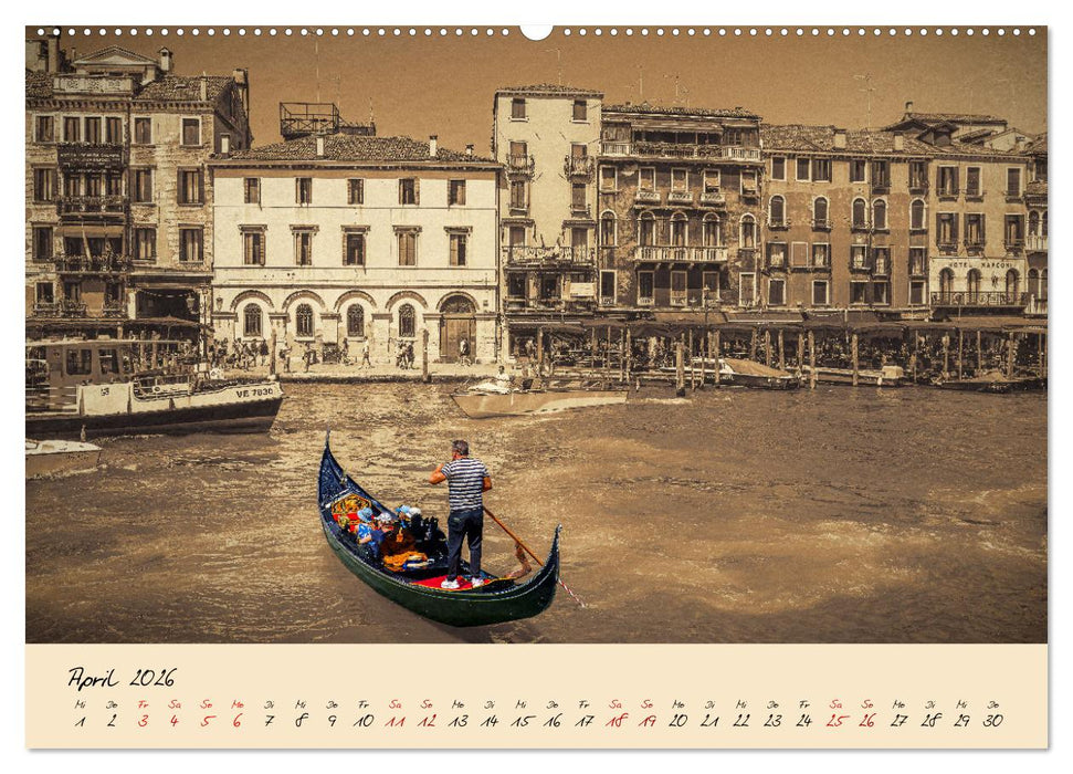 Venedig Seppia e tinta (CALVENDO Wandkalender 2026)