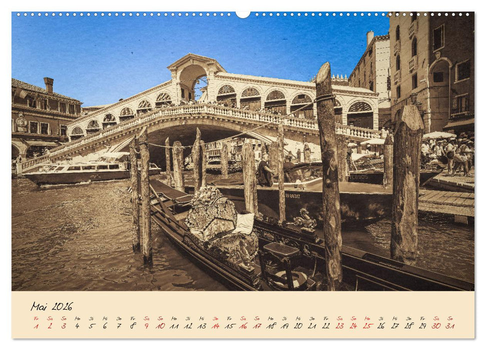 Venedig Seppia e tinta (CALVENDO Wandkalender 2026)