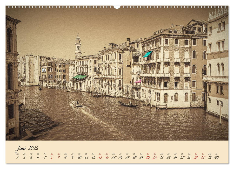 Venedig Seppia e tinta (CALVENDO Wandkalender 2026)