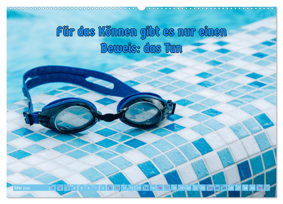Schwimmen und SUP Begleitet mit coolen Sprüchen (CALVENDO Wandkalender 2026)