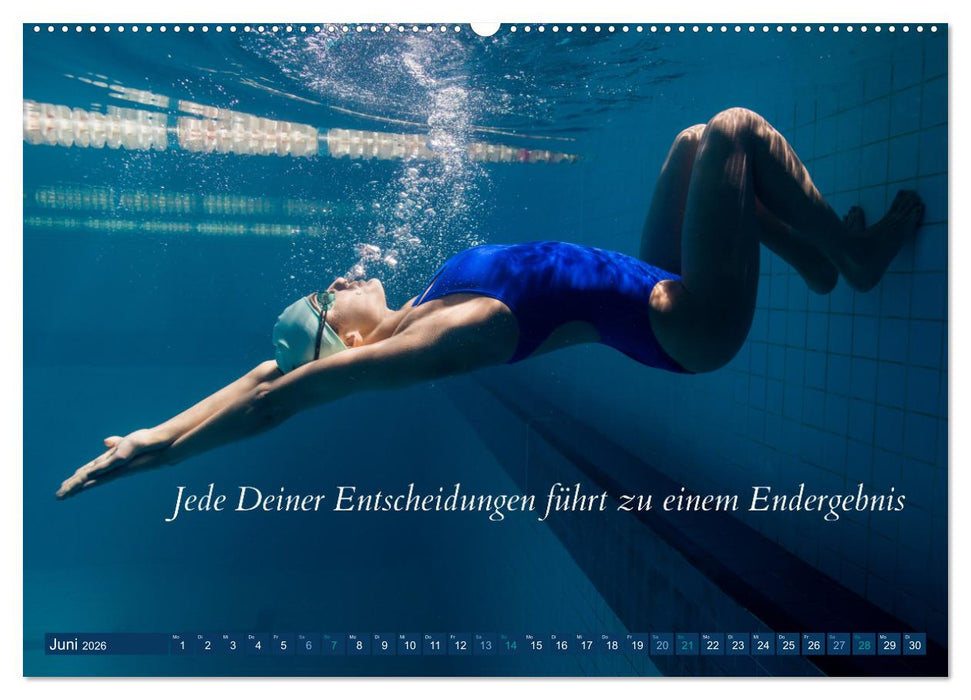 Schwimmen und SUP Begleitet mit coolen Sprüchen (CALVENDO Wandkalender 2026)