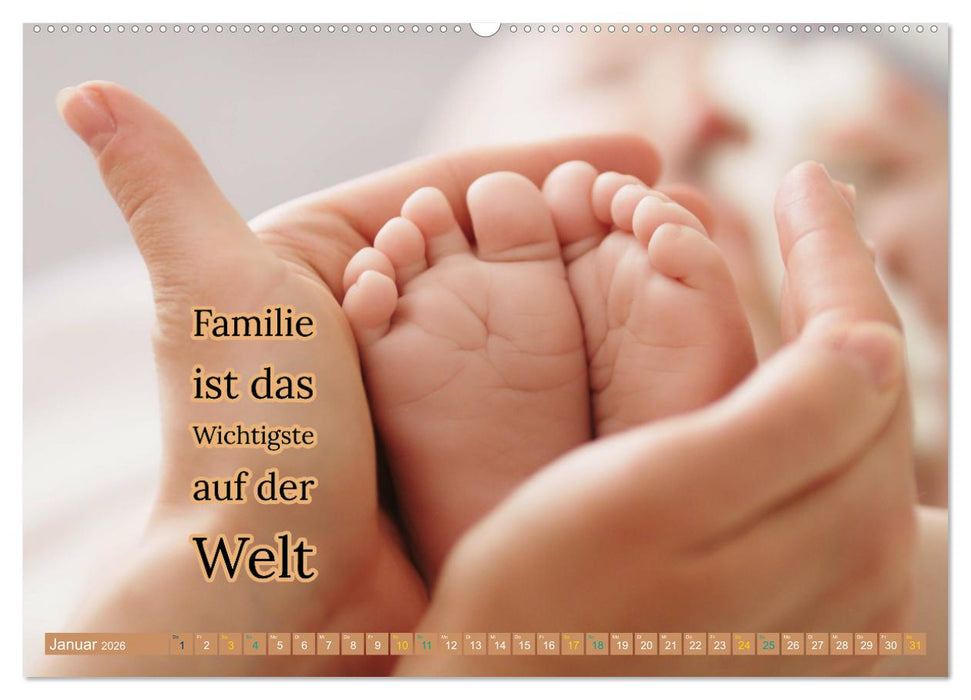 Achtsamkeit FAMILIE mit coolen Sprüchen (CALVENDO Premium Wandkalender 2026)