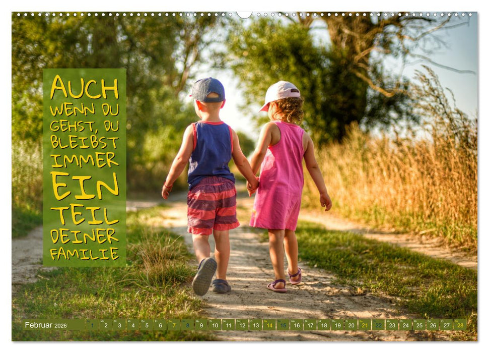 Achtsamkeit FAMILIE mit coolen Sprüchen (CALVENDO Premium Wandkalender 2026)