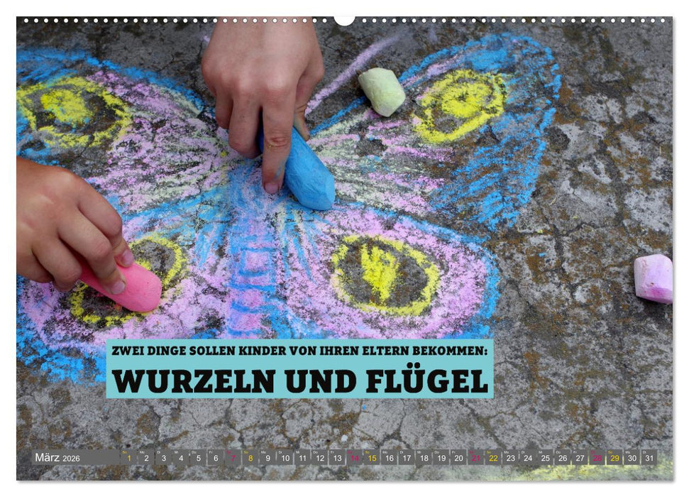 Achtsamkeit FAMILIE mit coolen Sprüchen (CALVENDO Premium Wandkalender 2026)