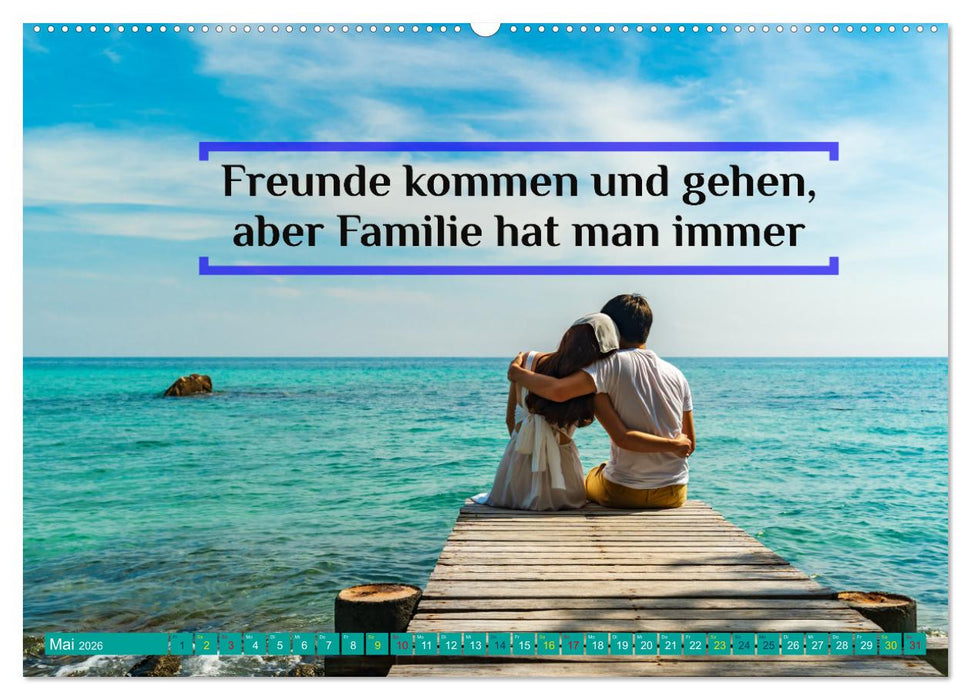 Achtsamkeit FAMILIE mit coolen Sprüchen (CALVENDO Premium Wandkalender 2026)