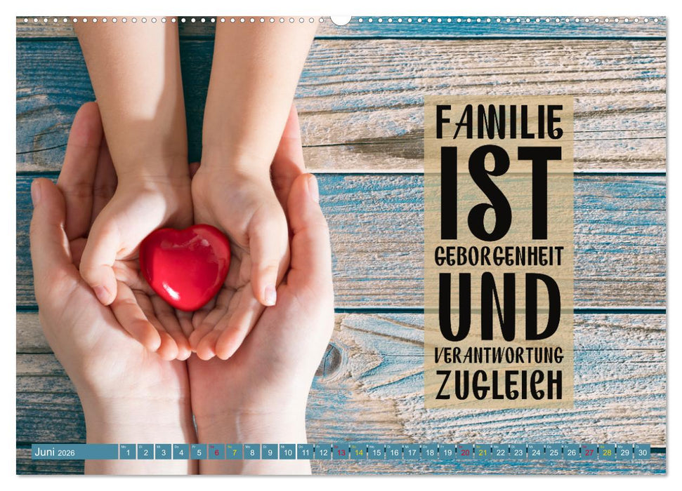 Achtsamkeit FAMILIE mit coolen Sprüchen (CALVENDO Premium Wandkalender 2026)