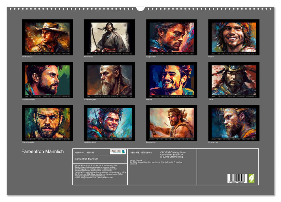 Farbenfroh Männlich (CALVENDO Wandkalender 2026)