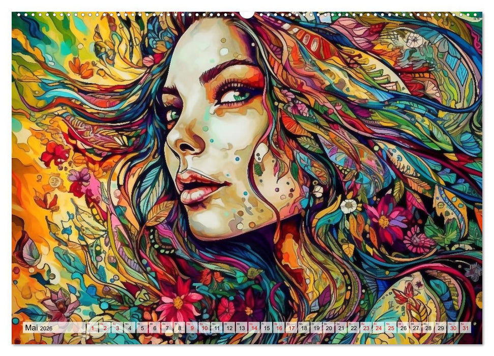 Farbenfroh Weiblich (CALVENDO Wandkalender 2026)