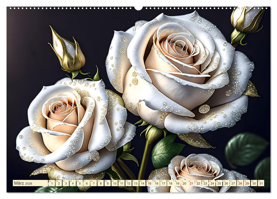 Lieblingsblumen mit goldenen Akzenten (CALVENDO Premium Wandkalender 2026)