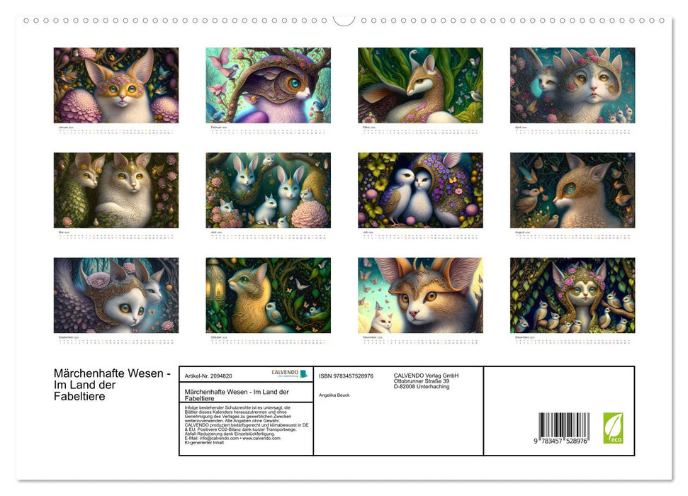 Märchenhafte Wesen - Im Land der Fabeltiere (CALVENDO Premium Wandkalender 2026)