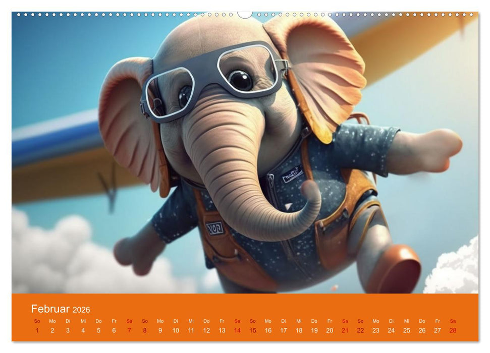 Die lustigen Dickhäuter. Ein Kalender für gute Laune (CALVENDO Wandkalender 2026)