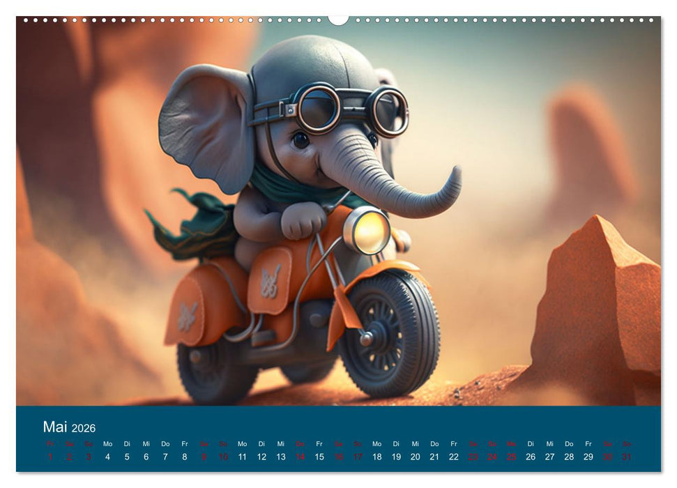 Die lustigen Dickhäuter. Ein Kalender für gute Laune (CALVENDO Wandkalender 2026)