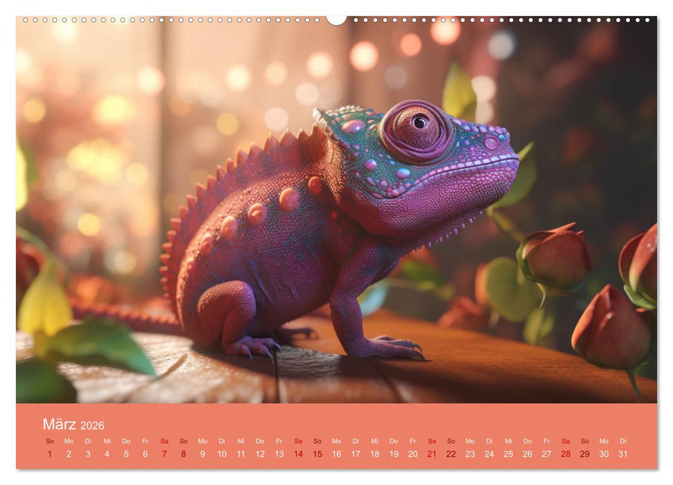 Chamäleon-Verwandlungen. Ein Jahr voller Veränderungen (CALVENDO Wandkalender 2026)