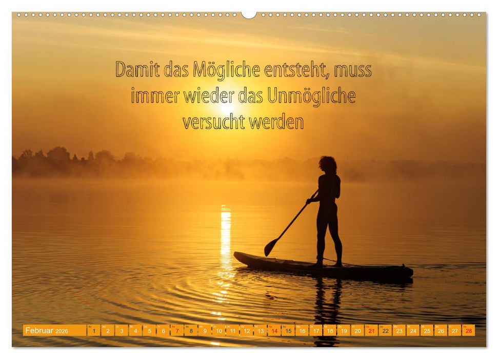 Schwimmen und SUP Begleitet mit coolen Sprüchen (CALVENDO Premium Wandkalender 2026)