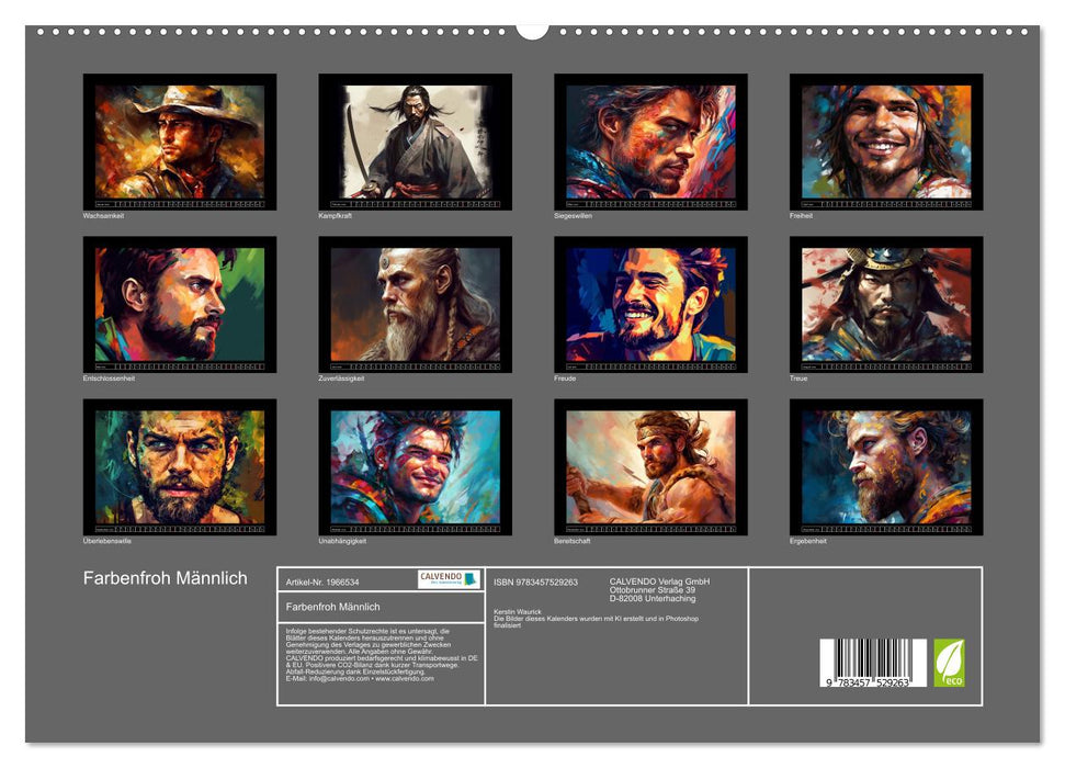 Farbenfroh Männlich (CALVENDO Premium Wandkalender 2026)