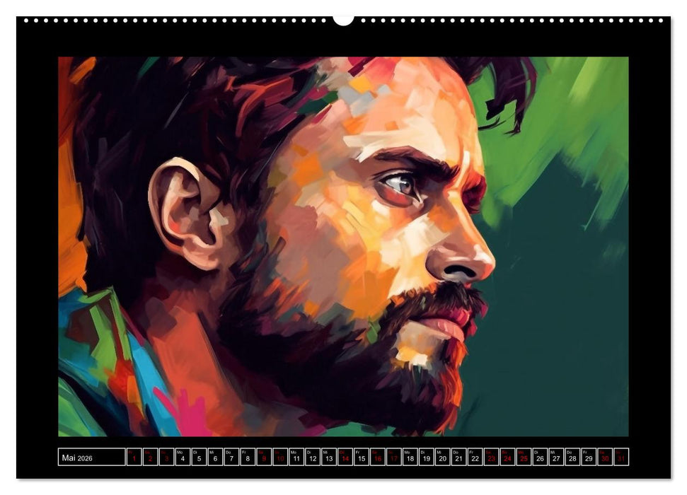 Farbenfroh Männlich (CALVENDO Premium Wandkalender 2026)