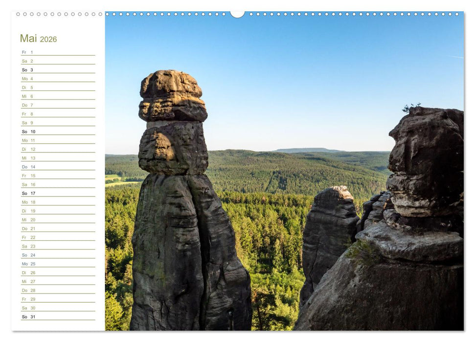 Schneeberg Perspektiven - Elbsandstein (CALVENDO Wandkalender 2026)