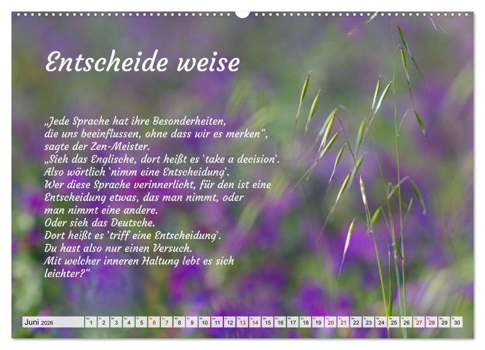 Und der Zen-Meister sprach (CALVENDO Wandkalender 2026)