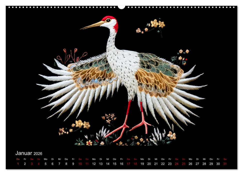 Japanische Stickerei - Hommage an die Ästhetik des Landes (CALVENDO Wandkalender 2026)