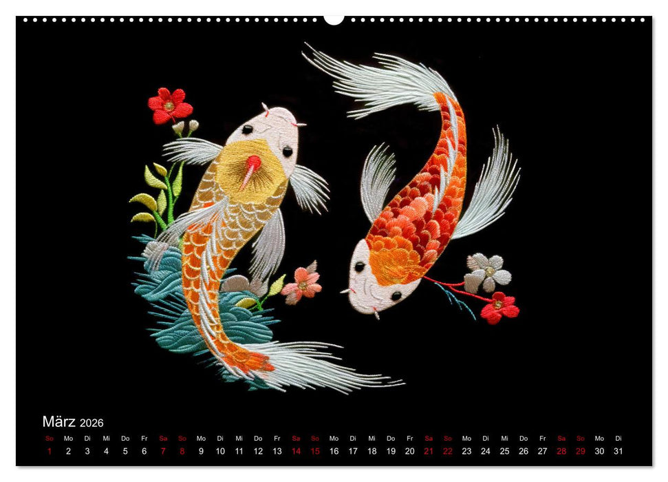 Japanische Stickerei - Hommage an die Ästhetik des Landes (CALVENDO Wandkalender 2026)