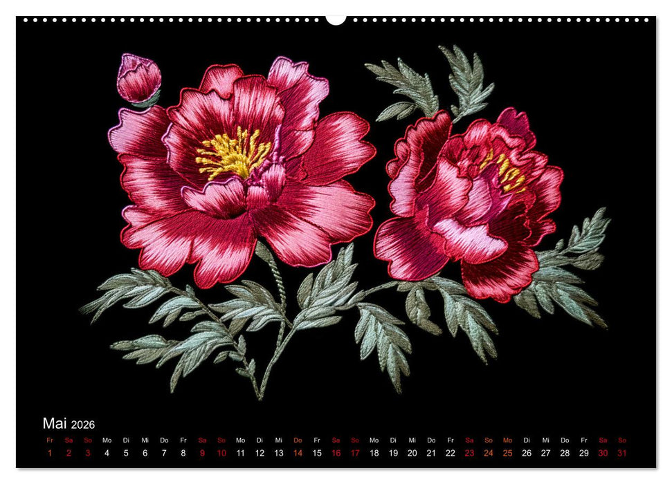 Japanische Stickerei - Hommage an die Ästhetik des Landes (CALVENDO Wandkalender 2026)