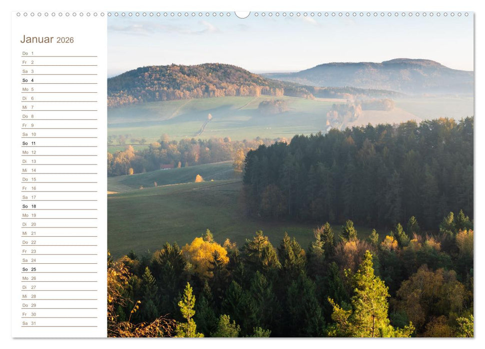 Zschirnsteine Perspektiven - Elbsandstein (CALVENDO Premium Wandkalender 2026)