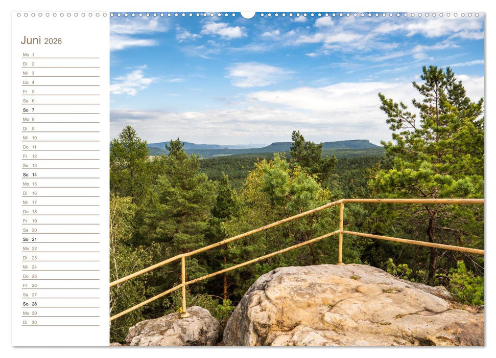 Zschirnsteine Perspektiven - Elbsandstein (CALVENDO Premium Wandkalender 2026)