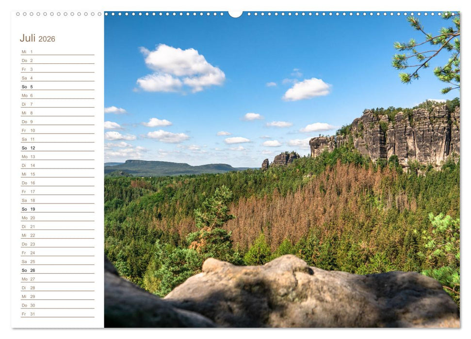Zschirnsteine Perspektiven - Elbsandstein (CALVENDO Premium Wandkalender 2026)
