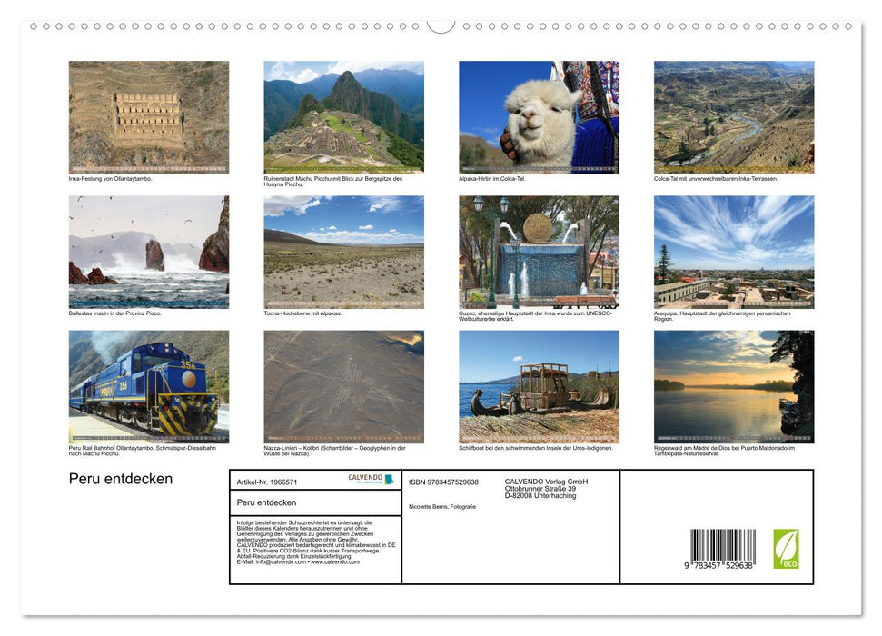 Peru entdecken (CALVENDO Premium Wandkalender 2026)