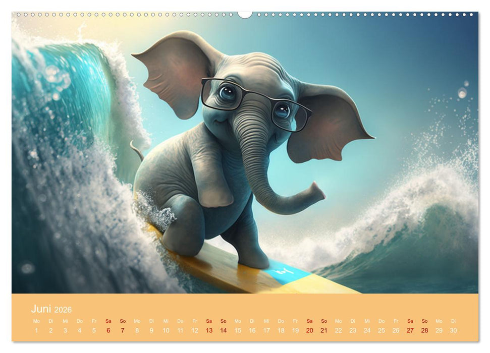 Die lustigen Dickhäuter. Ein Kalender für gute Laune (CALVENDO Premium Wandkalender 2026)