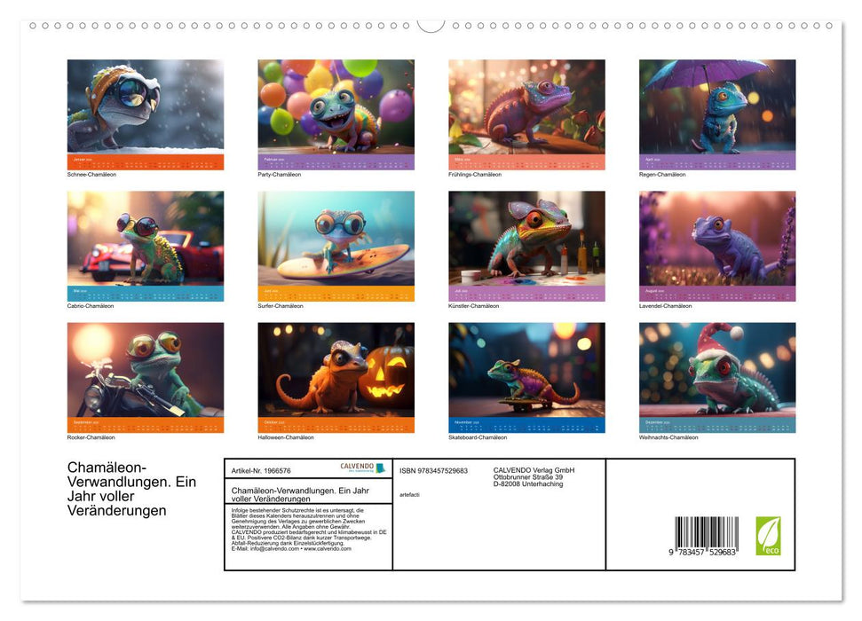 Chamäleon-Verwandlungen. Ein Jahr voller Veränderungen (CALVENDO Premium Wandkalender 2026)