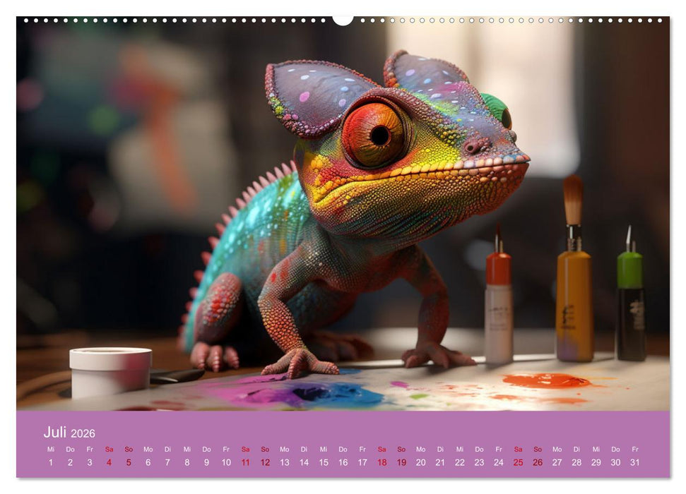 Chamäleon-Verwandlungen. Ein Jahr voller Veränderungen (CALVENDO Premium Wandkalender 2026)