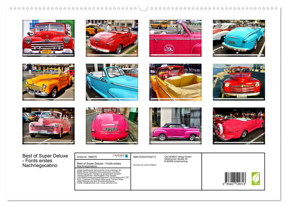 Best of Super Deluxe - Fords erstes Nachriegscabrio (CALVENDO Premium Wandkalender 2026)